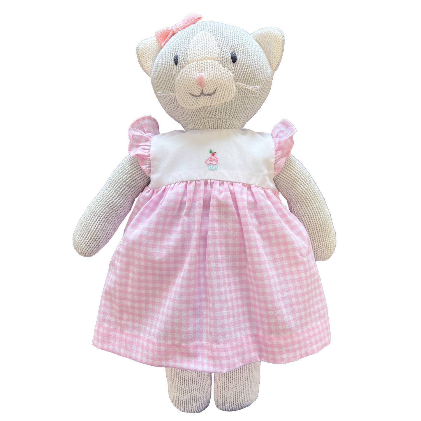 Knit Cat Doll with Cupcake Dress