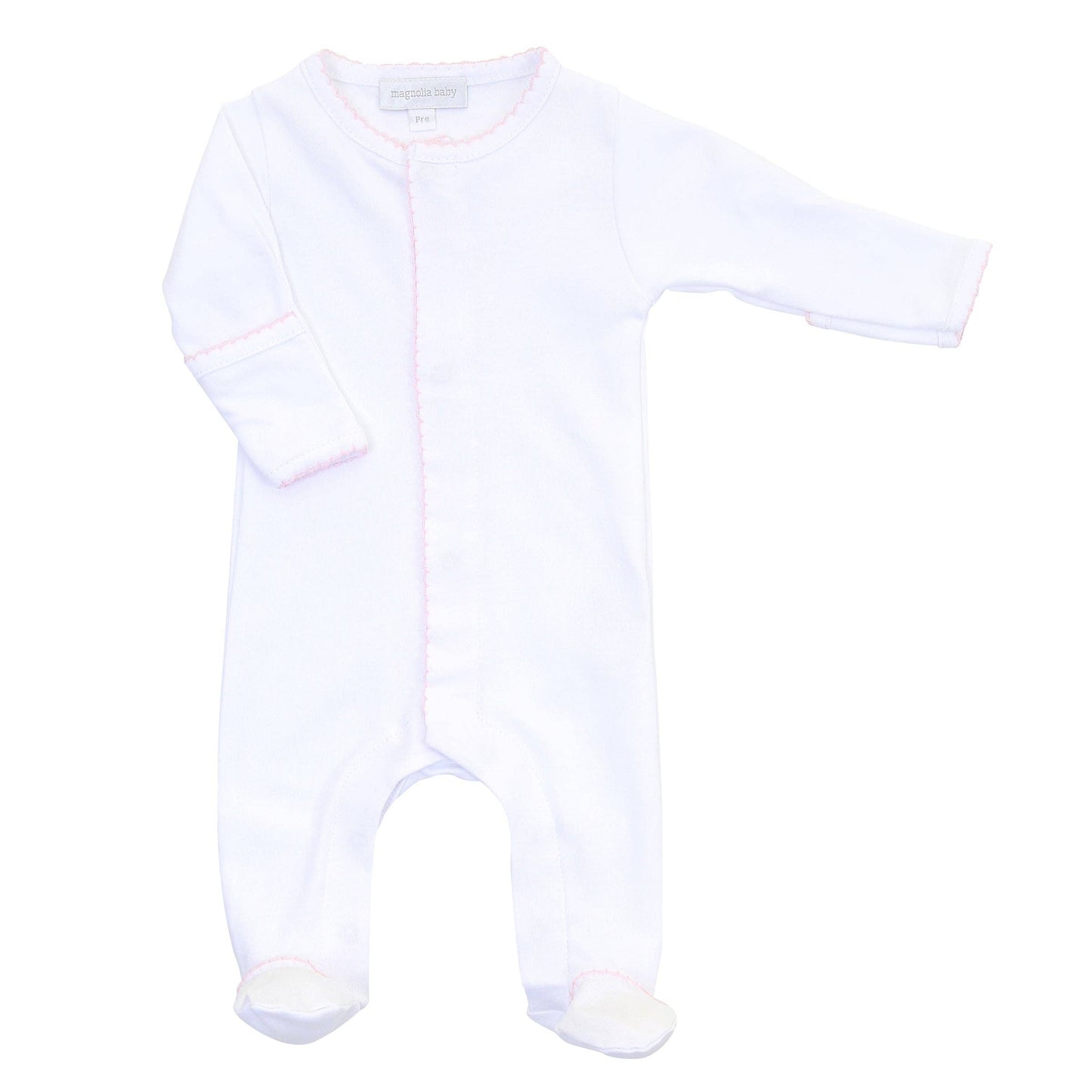 Solid Essentials White Pink Footie