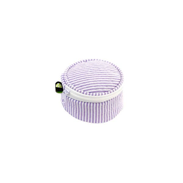 3" Lilac Seersucker Mini Button | Mint