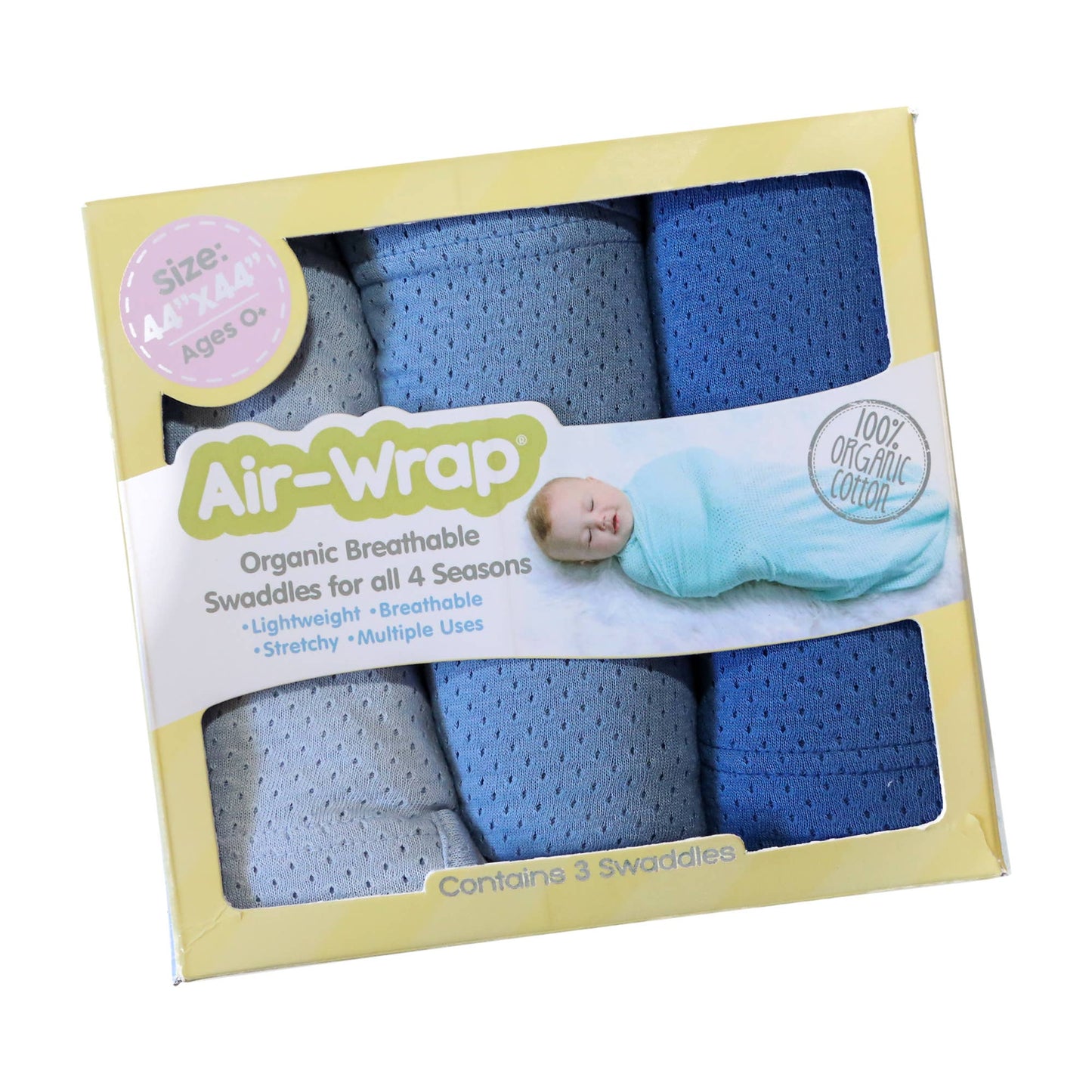 Airwrap Baby Blanket Swaddle Towel, 3 packs