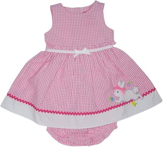 Good Lad Newborn/Infant Girls Pink Seersucker Easter Dress