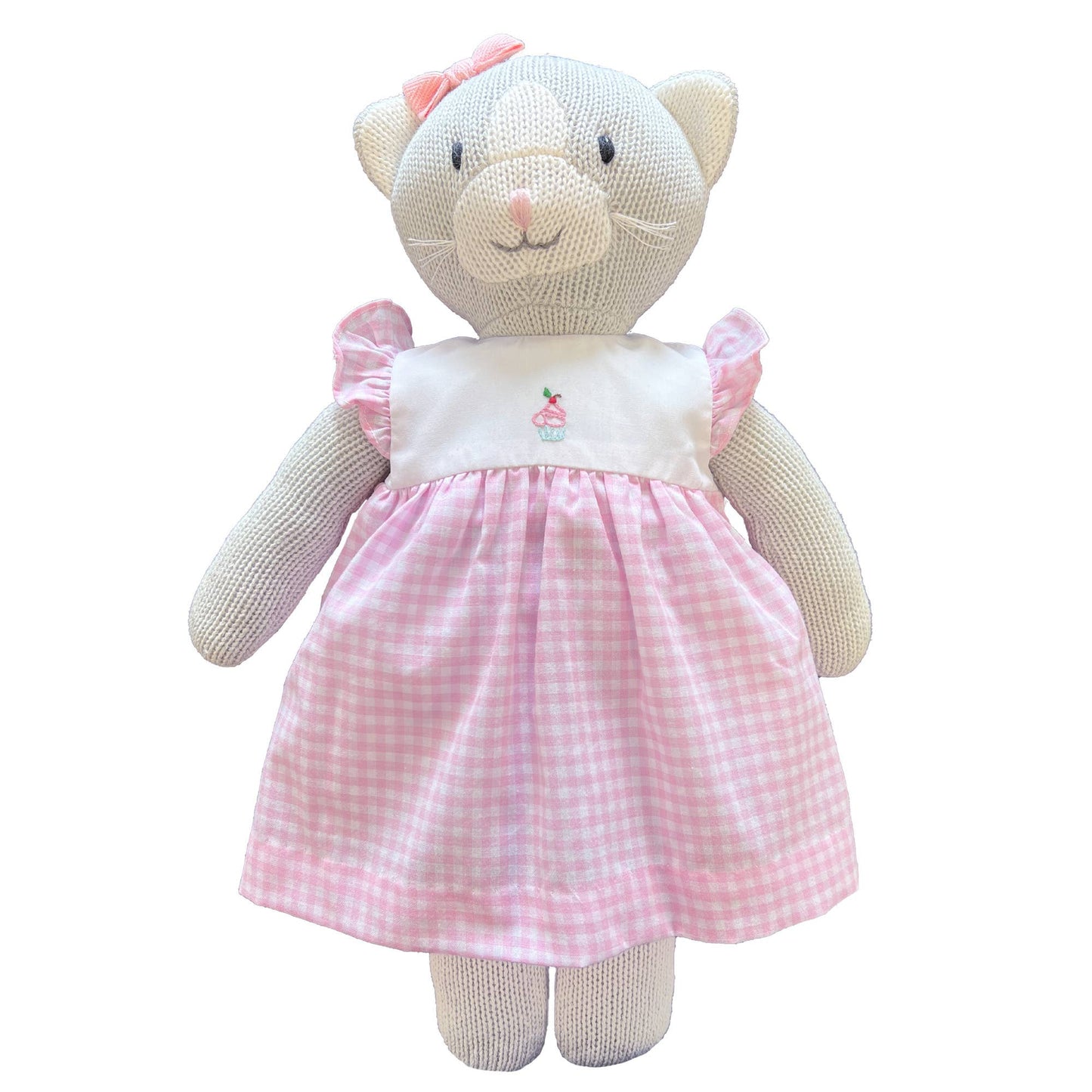 Knit Cat Doll with Cupcake Dress