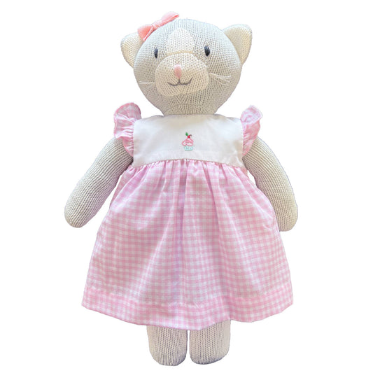 Knit Cat Doll with Cupcake Dress